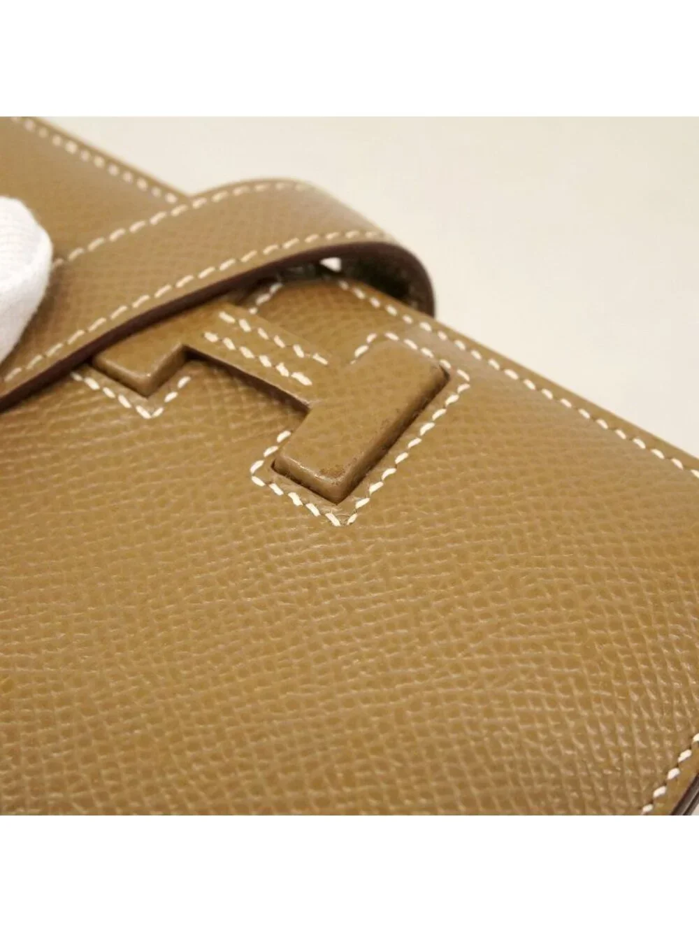 Hermes Wallet Passant Compact Veau Epsom Etoupe Silver